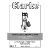 Clarke 7230096 SWP900A Submersible Sewage Pump manual cover