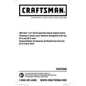 Craftsman CMCF800 Impact Driver manual cover