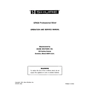 Shure SR109 Mixer manual cover