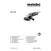 Metabo WQ 1400 Grinder manual cover