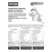 Ryobi P4002 Auger manual cover