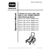 Toro Z Master Turbo Force G3 74921 Mower manual cover