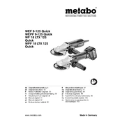 Metabo WEF 9-125 Quick Grinder manual cover