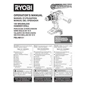 Ryobi PBLHM101 Drill manual cover