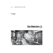 De Dietrich DRS1204J Refrigerator manual cover