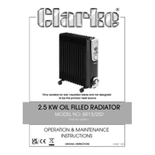 Clarke 6934011 BR13 250 2.5 KW Oil Filled Radiator manual cover