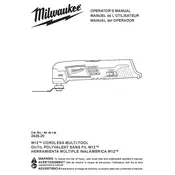 Milwaukee M12 2426-20 Multi-tool manual cover