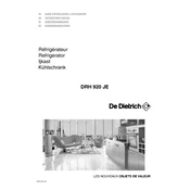 De Dietrich DRH920JE Refrigerator manual cover