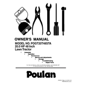 Poulan Pro POGT20T48STA Tractor manual cover