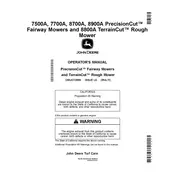 John Deere PrecisionCut 8900A Mower manual cover