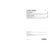 Casio CTK3500 Keyboard manual cover