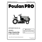 Poulan Pro PR17542STB Tractor manual cover