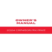 Honda CRF450R 2024 Motorcycle manual cover