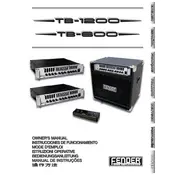 Fender TB-600 COMBO 22-46000-000 120V 60Hz USA Amplifier manual cover