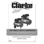 Clarke 1499202 PED14A100 Direct Drive Air Compressor manual cover