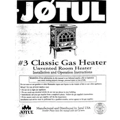 Jotul 3VF Gas Heater manual cover