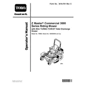 Toro Z Master Turbo Force 3000 Series 75990 Mower manual cover