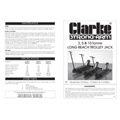 Clarke 7621030 CTJ3GLC 3 Tonne Long Reach Trolley Jack manual cover