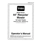 Toro Wheel Horse Recycler 44-inch 79105 Mower manual cover