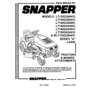 Snapper Series A LT125G38AKV Tractor manual cover