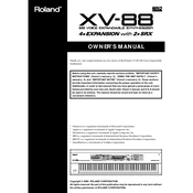 Roland XV-88 manual cover