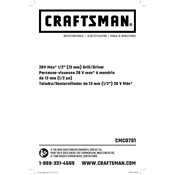 Craftsman CMCD701 Drill manual cover