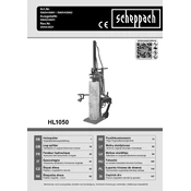 Scheppach HL1050 5905418901 5905418851 Log Splitter manual cover