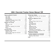 Chevrolet Tracker 2004 manual cover