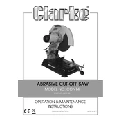 Clarke 6470168 CON14 Abrasive Cut-Off Saw manual cover