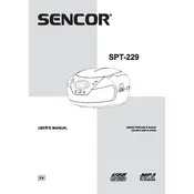 Sencor SPT-229 Boombox manual cover