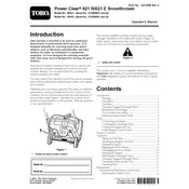 Toro Power Clear 621E 38452 Snow Thrower manual cover