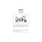 Triumph Tiger Sport 1050 2016 Motorcycle manual cover