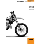 KTM EXC 150 TPI 2020 Motorcycle manual cover