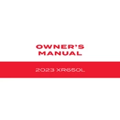 Honda XR650L 2023 Motorcycle manual cover