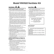 Viking VINV600 Ventilator manual cover