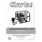 Clarke 7230162 PS75A Engine Driven Semi Trash 3 Inch Pump manual cover