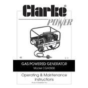 Clarke 8852005 CGH3500 Gas Powered Generator manual cover