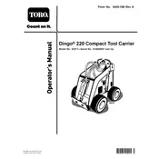 Toro Dingo 220 22317 Utility Loader manual cover