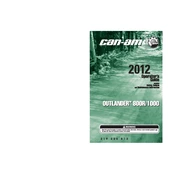 Can-Am Outlander 800R 2012 Vehicle manual cover