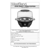 West Bend L5899B 82505 Popcorn Maker manual cover