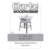 Clarke 6500753 CTS11 10 Inch Table Saw manual cover