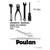 Poulan Pro HDR500L Tiller manual cover