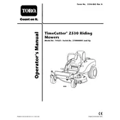 Toro TimeCutter Z530 74425 Mower manual cover