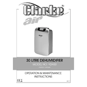 Clarke 6470684 YDH30 30 Litre Dehumidifier manual cover