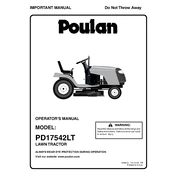 Poulan Pro PD17542LT Tractor manual cover