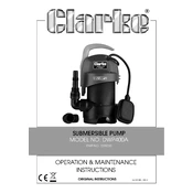 Clarke 7239230 DWP400A Submersible Pump manual cover