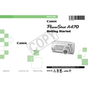 Canon PowerShot A470 manual cover