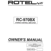 Rotel RC-970BX Amplifier manual cover