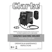 Clarke 6014200 MIG240 Gas No Gas Mig Welder manual cover