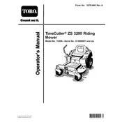 Toro TimeCutter ZS 3200 74385 Mower manual cover